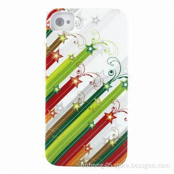 Case for iPhone 4/4S, Made of PC, Flash Powder Put Single Bottom Light Oil and Water